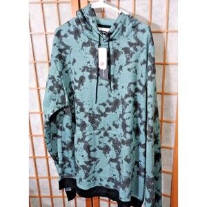 NWT Ocean Current Hoodie Mens XXL Green Black Tie Dye Pullover Sweatshirt